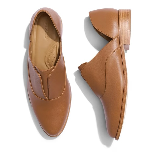 Nisolo Almond Leather Minimalist Loafers - Emma d’Orsay Oxfords - Picture 2 of 9